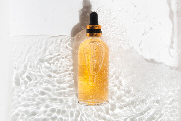 mockup of medical skin care bottle cosmetic serum dropper, beauty makeup facial, treatment cleanser face