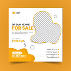 Real Estate Property house Social Media Post Banner Squire Flyer Premium Template Design
