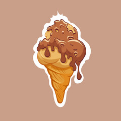 Ice cream hand drawn, vector illustration