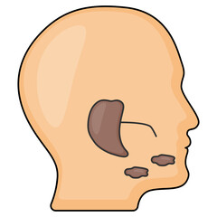Human Head Side View Vector color Icon Design, Organ System Symbol, Human Anatomy Sign, Human Body Parts Stock illustration, Salivary gland Concept