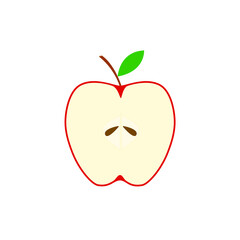 Apple sliced section design illustration vector