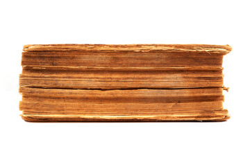 Texture of old leather pages. Antique book. Library. Sheets of old paper. The history of an ancient, old book. Bible. paper closeup