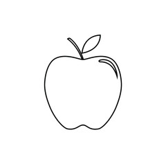 Apple simple outline design illustration vector isolated.children coloring