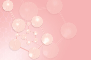 Pink scientific concept background with copy space, illustration vector.	