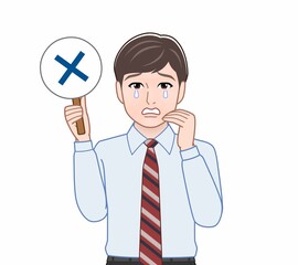 パネルを持って話す人