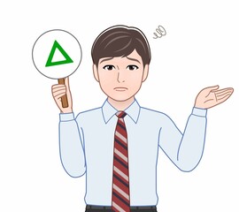 パネルを持って話す人