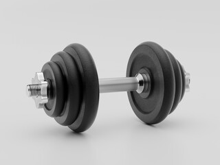 3d rendering dumbbell isolated on white background 
