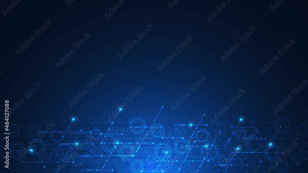 Poster abstract technology background with arrows and lines. concepts and ideas for hi-tech digital technol