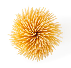 Spaghetti isolated on white background with clipping path