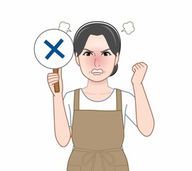 パネルを持って話す人