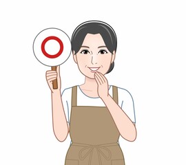 パネルを持って話す人