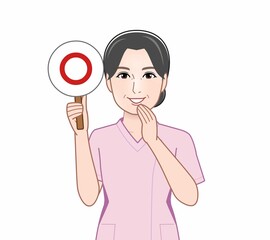 パネルを持って話す人