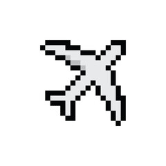 pixel plane art  vector  icon Airplane  pixel element for 8 bit game