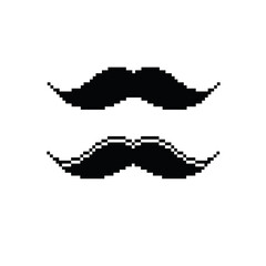 pixel art mustache vector  icon pixel element for 8 bit game