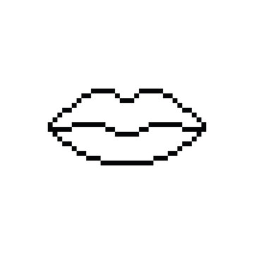 Lips Pixel Art Stock Illustration 507109480