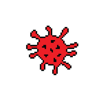 Pixel Art  Covid 19 Vector  Icon Coronavirus Pixel Element For 8 Bit Game