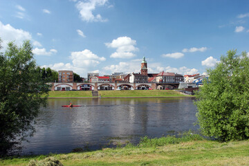 Naklejka na ściany i meble Gorzow Wielkopolski (Gorzów Wielkopolki) and the Warta River, Poland