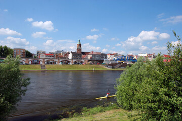 Gorzow Wielkopolski (Gorzów Wielkopolki) and the Warta River, Poland - obrazy, fototapety, plakaty