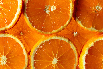 Orange slices as background texture.