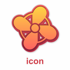 Gold Boat propeller, turbine icon isolated on white background. Vector