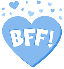 BFF or best friend forever lettering on white background