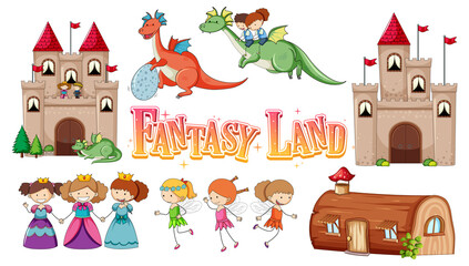 Set of fairy tales cartoon characters