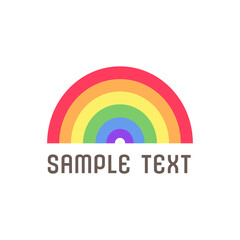 Cute rainbow company business logo, minimal modern icon clipart