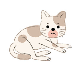 cute cat laying down stock illustration