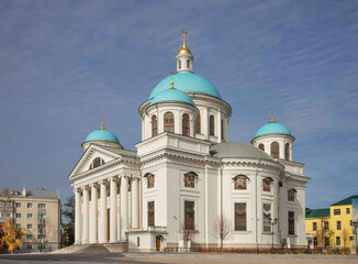 Fototapeta na wymiar Cathedral of Kazan Icon of Mother of God in Kazan-Mother of God Monastery. Kazan. Tatarstan. Russia