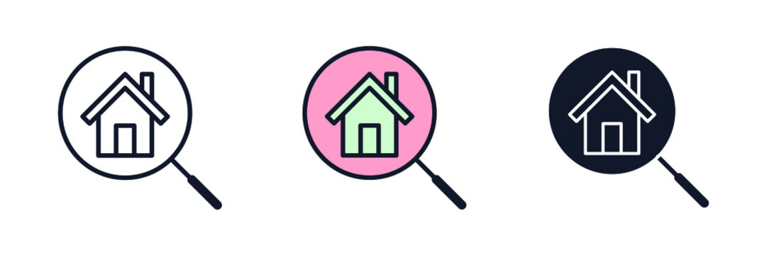 Find a Real Estate icon symbol template for graphic and web design collection logo vector illustration