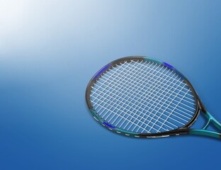 A professional paddle tennis racket with natural lighting on background.