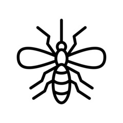 Mosquito flat line icon. Insect control vector symbol, mosquito repellent, protection. Outline sign for mobile concept and web design, store