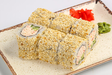 Japanese Sushi roll with crab surimi