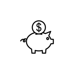 Piggy bank icon. piggy money sign and symbol