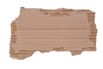 a piece of brown cardboard isolated on a white background