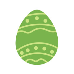 Simple Easter stylized egg in flat cartoon design - vector on white background