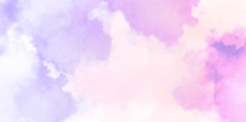 abstract watercolor background with clouds  purple watercolor paint paper texture brush background. Aquarelle canvas for retro design, vintage cards templates. Multicolor shades hand drawn. © MdLothfor