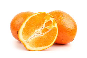 Orange fruit on the white background