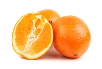 Orange fruit on the white background