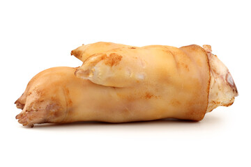 fresh pig trotter on white background 
