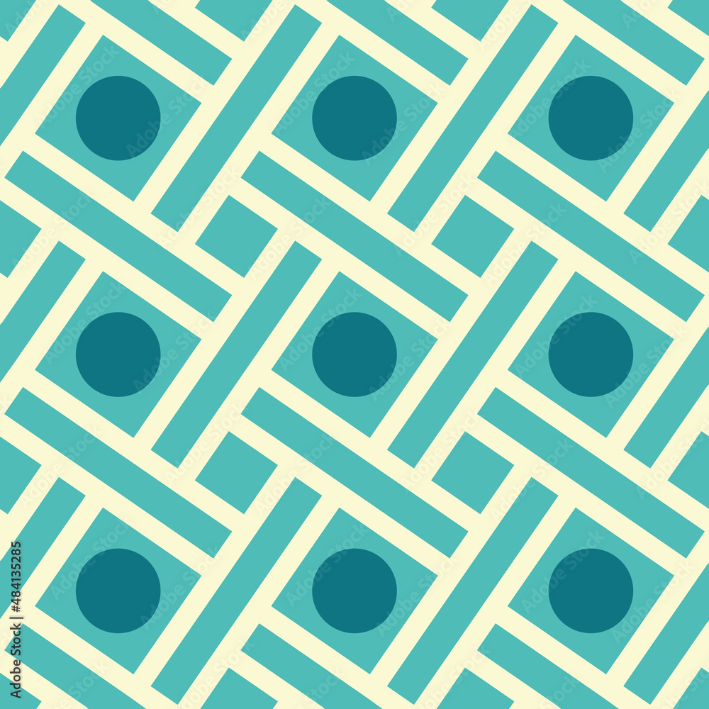 Poster geometric pattern with dots vector seamless repeat pattern print background