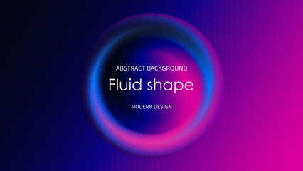Round blur fluid gradient shapes composition on vibrant liquid color background. Futuristic design