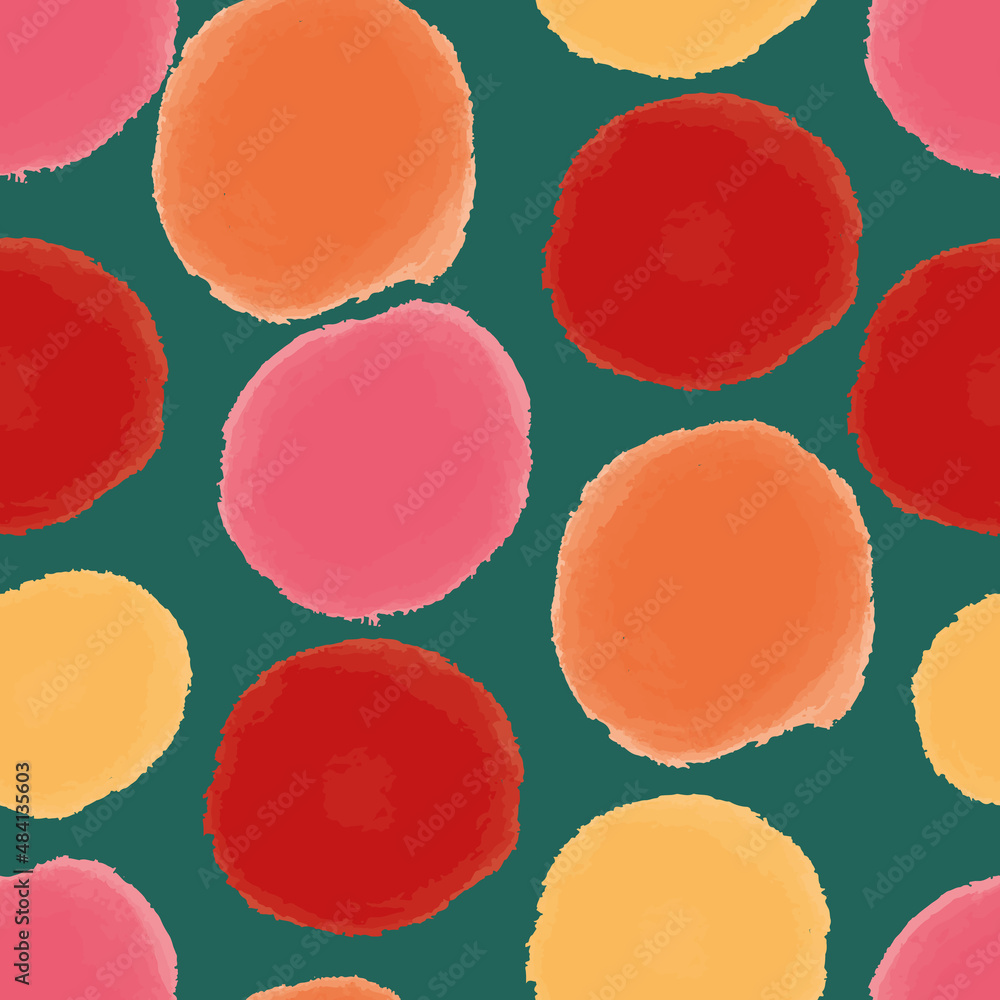Poster colorful hand painted dots vector seamless repeat pattern print background