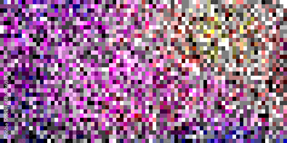 Poster multicolored random pixel pattern. shuffled pixels texture background. classic pixel art. vector ill