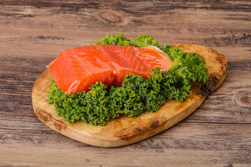 Salmon fillet slice for cooking