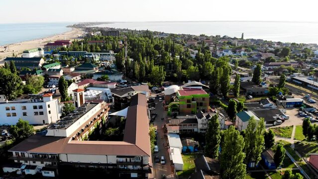 Drone shot of Zatoka resort.
A suburb of Odessa from a drone. Recreation centers in Zatoka.
Holiday season in Odessa.
A drone view of a village near the Black Sea in the Odessa region.