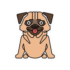 Abstract line drawn pug