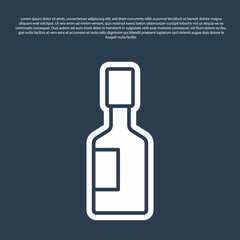 Blue line Tabasco sauce icon isolated on blue background. Chili cayenne spicy pepper sauce. Vector