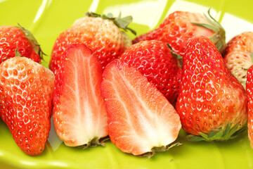 strawberries on a plate