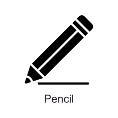 Pencil vector Solid Icon Design illustration. Home Improvements Symbol on White background EPS 10 File